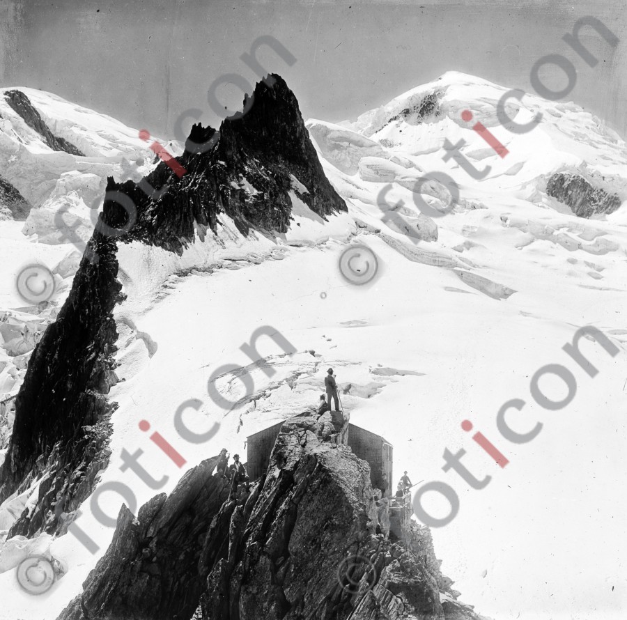 Gipfel der Grands Mulets ; Summit of the Grands Mulets - Foto simon-73-048-sw.jpg | foticon.de - Bilddatenbank für Motive aus Geschichte und Kultur